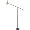 Telbix Jibara Modern Standing Floor Lamp Light Foot Switch Metal Black Brass Satin