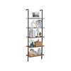 YES4HOMES Industrial Ladder Shelf Wood Wall-Mounted Bookcase Storage Rack Shelves Display