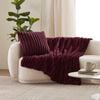 Dreamaker Chunky Embossed Fleece Throw Blanket Cherry - 130 X 170cm