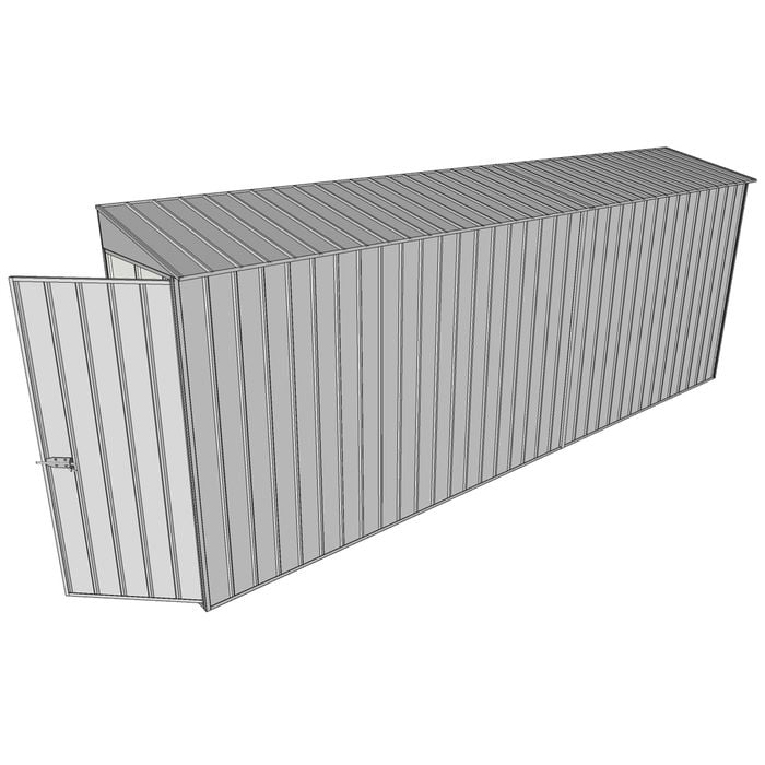 Build-a-Shed 0.8 x 5.2 x 2m Single Hinged Door Skillion Shed - Zinc
