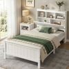 Homfurn Single Bed Frame With Storage Headboard – White Pine Wood, For Kids & Adults