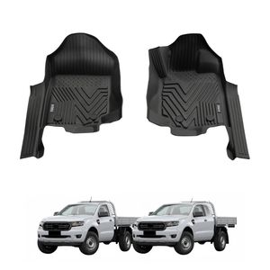 AUSGO 5D Injection Car Floor Mats for Ford Ranger Single / Extra Cab 2011-2022 All-Weather Floor Liners