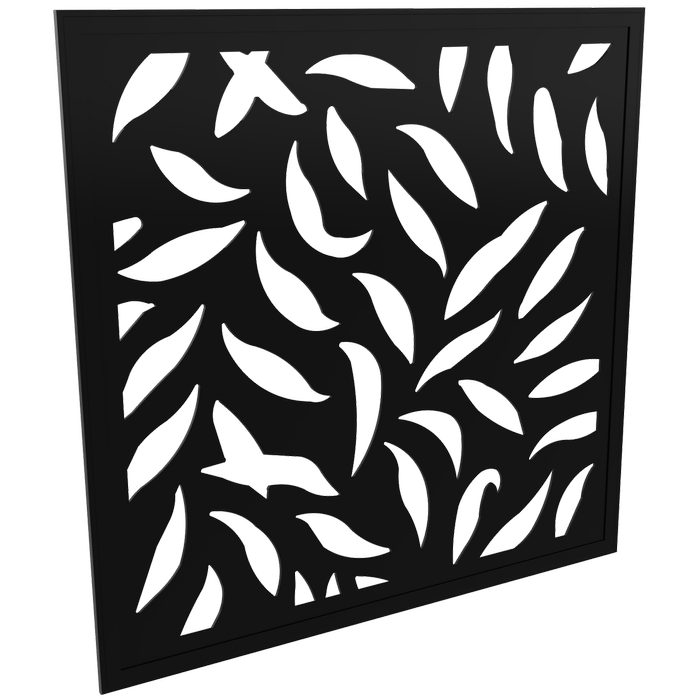 ProtectorAl 300 - 940 x 300 - 940 Black Large Leaf Framed Composite Decorative Panel 