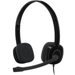 Logitech H151 Stereo Headset Light Weight Adjustable Headphones with Microphone 3.5mm jack In-line audio controls Noise-cancelli