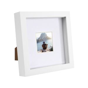Nicola Spring 6" X 6" White 3d Box Photo Frame - 2" X 2" Mount