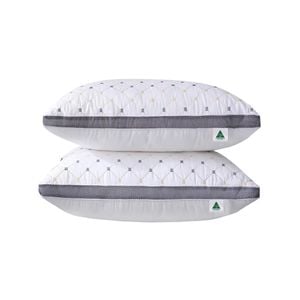 Luxor Twin Pack Australian Made Hotel Quality Grey Diamond Checked Ultra Plush Soft Standard Pillow