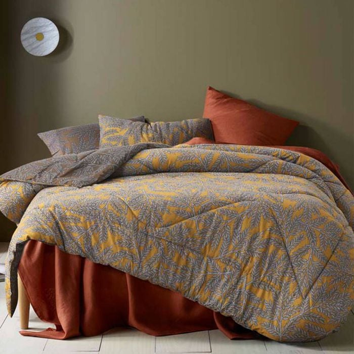 Accessorize Clove Washed Cotton Printed Reversible Comforter Set King