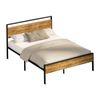 Oikiture King Metal Bed Frame Industrial Platform Bed Base