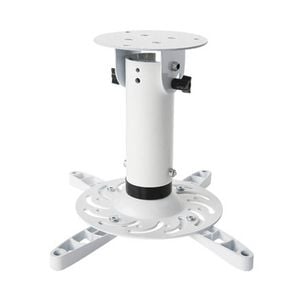 White Projector Mount Bracket Fixed 20cm suits Flat or Angled Ceiling
