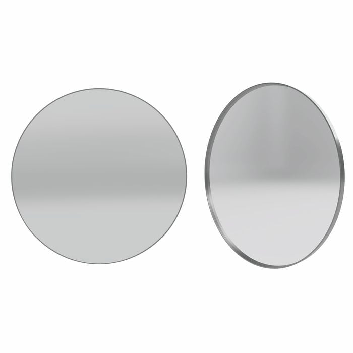 Forme 800mm Brushed Stainless Steel Round Framed Mirror