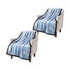 SOGA 2 Pack Blue Flannel Polyester Throw Blanket 200x230cm