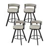 Artiss Bar Stool Set of 4 Swivel Counter Stools with Padded Back PU Leather Metal Legs Beige