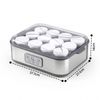 Devanti Yoghurt Maker Machine with 12x180ml Glass Cups Temp Control Grey