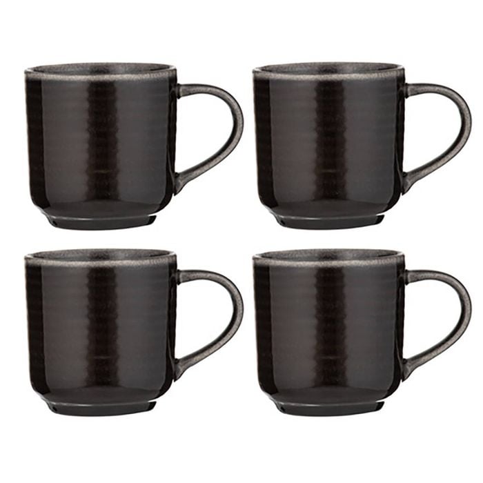 Ladelle Melange Set of 4 Mugs - Charcoal