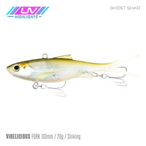 Samaki Vibelicious Fork Tail Vibe 100mm Soft Plastic Fishing Lure Ghost Shad