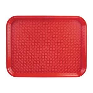 Olympia Kristallon Polypropylene Fast Food Tray Red 275x353mm Commercial Kitchen Service Tray