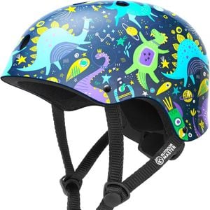 OutdoorMaster Kids Bike Helmet Dinoverse Madness S