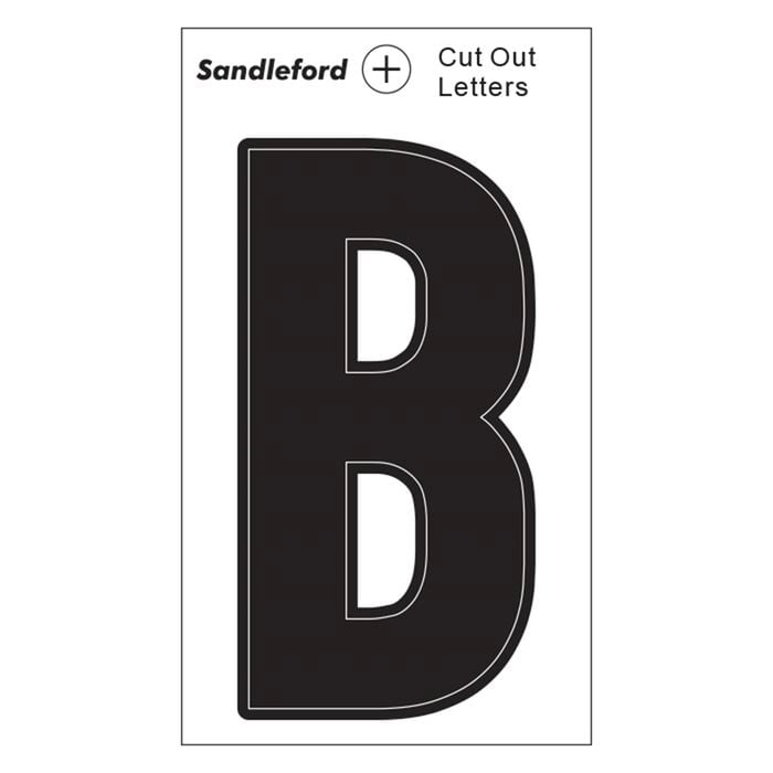 Sandleford Cut Out Letter "B" 85mm Black Self Adhesive - B