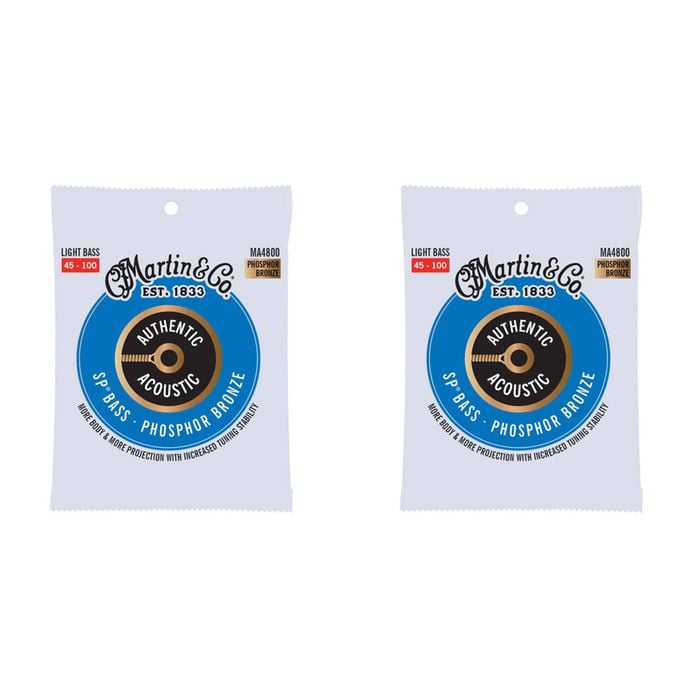 2PK Martin Guitar MA4800 Authentic Bass 4 Strings 92/8 Phosphor Bronze Light