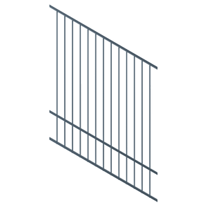 ProtectorAl 0350-1200W x 1500H Deep Ocean Raked 16-30º Flat Top Pool Fence Panel