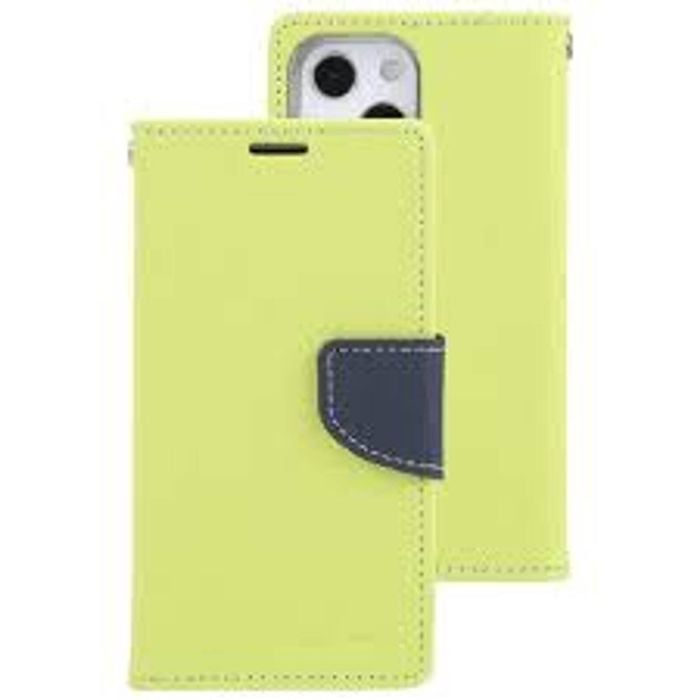 Fancy Diary Case for iPhone 13 Pro Max - lime/navy