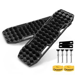 BUNKER INDUST Recovery Tracks 10 Tons Black + Mounting Pins Truck Roof Rack Sand Mud Snow 4x4 Accessories