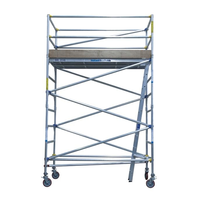 Instant Access 1.3 x 2.5  x 4m 225kg Aluminium Double Width Mobile Scaffold Tower