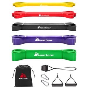 METEOR 5-Level Power Resistance Bands Set with Carry Bag and Handles