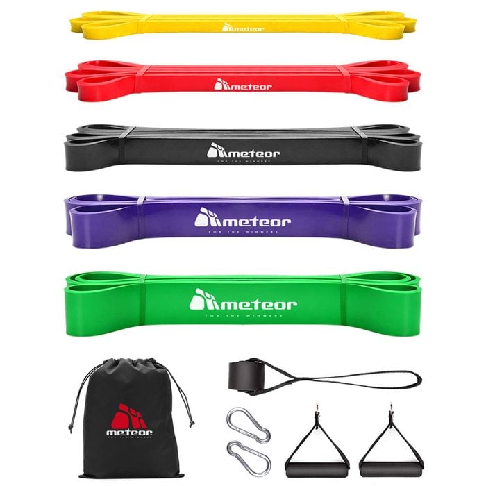 METEOR 5-Level Power Resistance Bands Set with Carry Bag and Handles
