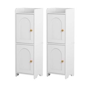 2x Artiss Bathroom Storage Cabinet 75cm White