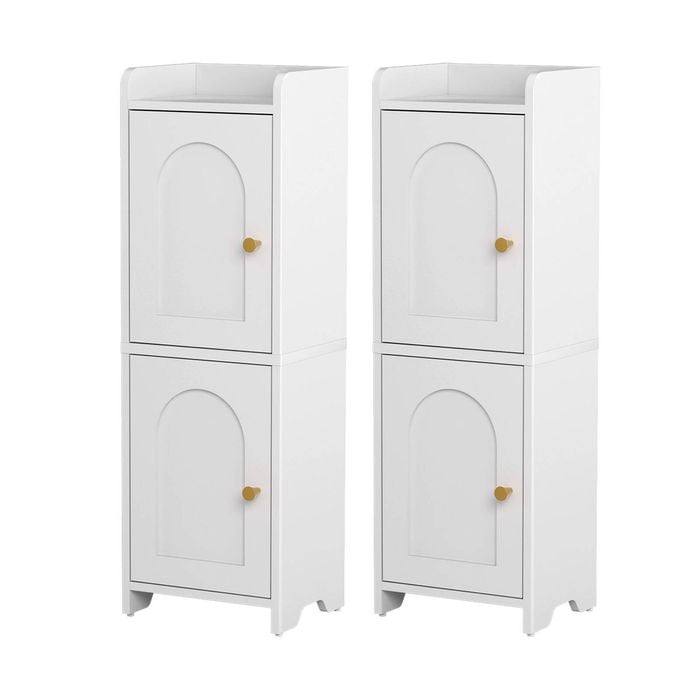 2x Artiss Bathroom Storage Cabinet 75cm White