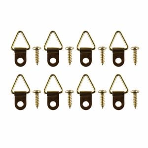 Everhang 10kg Brass Plated Picture Hanging Triangle D-Ring - 8 Pack