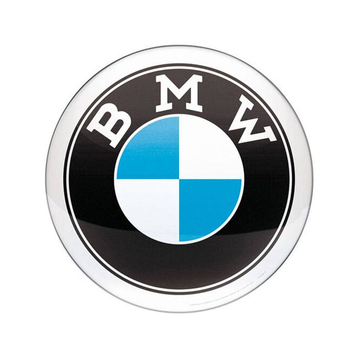 Nostalgic-Art Round Vintage BMW Logo Metal Decorative Sign 35x35x0.5cm