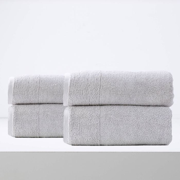 4pc Renee Taylor Aireys 650gsm Zero Twist Bath Sheet Vapour