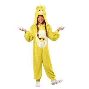Care Bears Funshine Bear Halloween Costume Child Official Yellow Plush Jumpsuit with Headpiece, Medium
