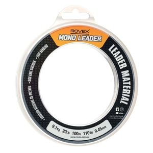 Rovex 100m Clear Monofilament Fishing Leader 20lb