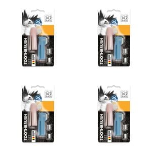 4x M-Pets Cat/Kitten Pet Hygiene Grooming Tool Toothbrush Set