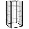 vidaXL Dog Playpen 4 Panels Black Powder-coated Steel Kennel Cage Multi Sizes