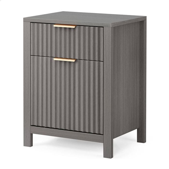 ALFORDSON Bedside Table 2 Drawers Grey