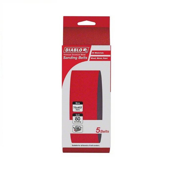 Diablo 75 x 457mm 36 Grit Abrasive Belt - 5 Pack