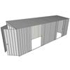 Build-a-Shed 1.5 x 6 x 2m Skillion Dual Double Sliding Side Doors Shed - Zinc
