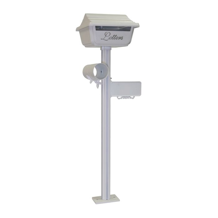 Velox White Plain Pagoda Freestanding Letterbox