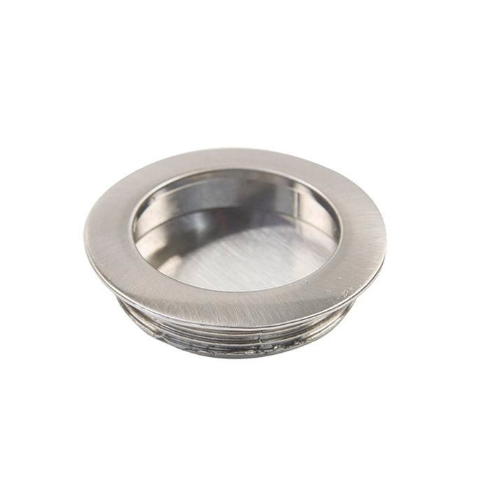 Sylvan Round Flush Pull 49.3mm Satin Nickel Plated - 49mm