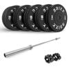 Brixx 130kg Pro Black Olympic Bumper Plates + 20kg Barbell