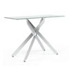 Costway 115cm Console Sofa Table Tempered Glass Modern Metal Tubular
