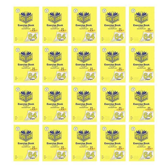 20x Spirax 106 Exercise Book A4 64 Pages 8mm Ruled School Stationery Yellow