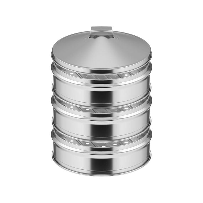 SOGA 25cm 3-Tier Stainless Steel Steamer with Lid