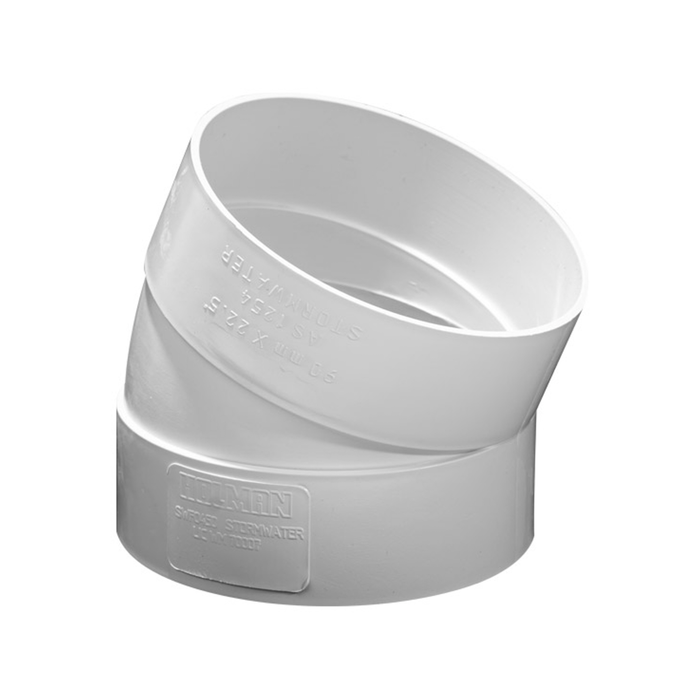 Storm PVC Elbow F&F 90mm 22.5Deg
