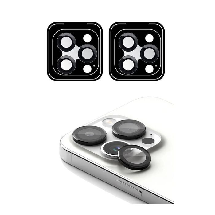 Icoverlover 2x For Iphone 15 Pro Camera Lens Protectors With Locator Black