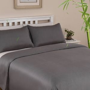 LINENOVA 100% Bamboo Pillow cases Slip Cover Pillowcase - Charcoal European